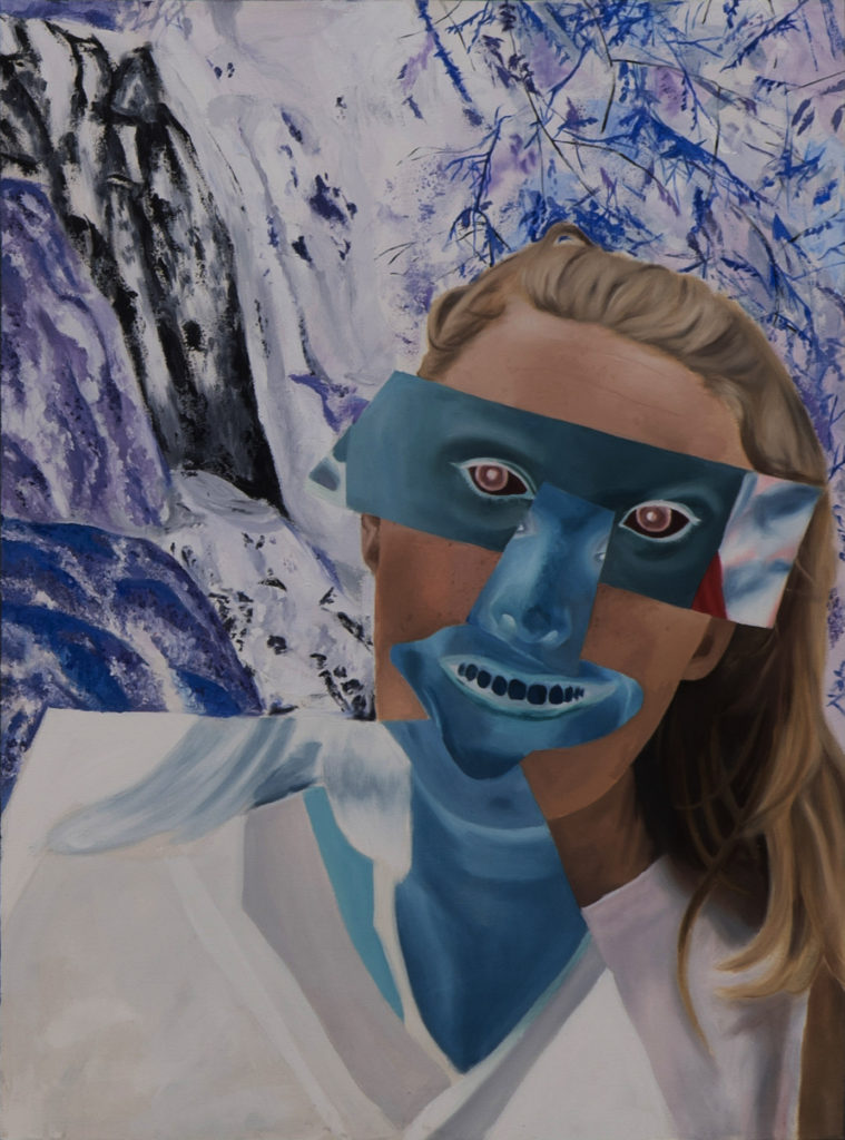 Callie McCluskey, Facetuned, Oil on Canvas, 4'x3', 2019, Zac Pinney